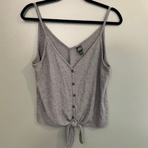 Wild Fable button up knit tank with tie bottom